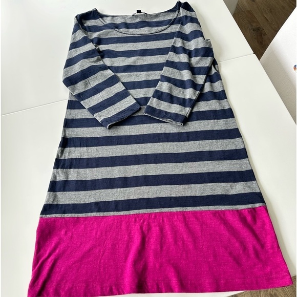 Gap Factory Cotton Striped Dress Navy, Gray and Pink Size M - Picture 1 of 6